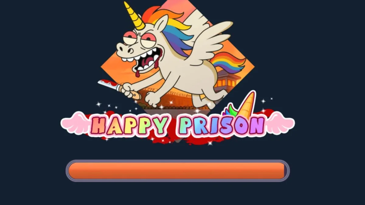 Tampilan visual slot Happy Prison dengan tema penjara kartunis