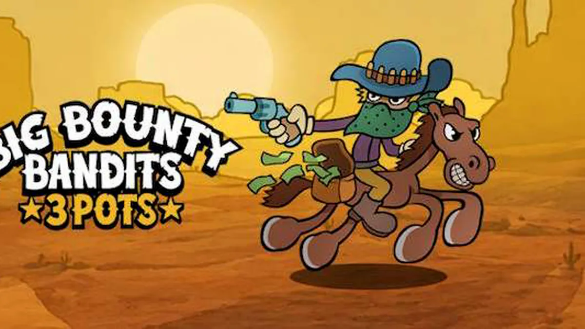 Tampilan visual permainan slot Big Bounty Bandits: 3 Pots dengan elemen Wild West